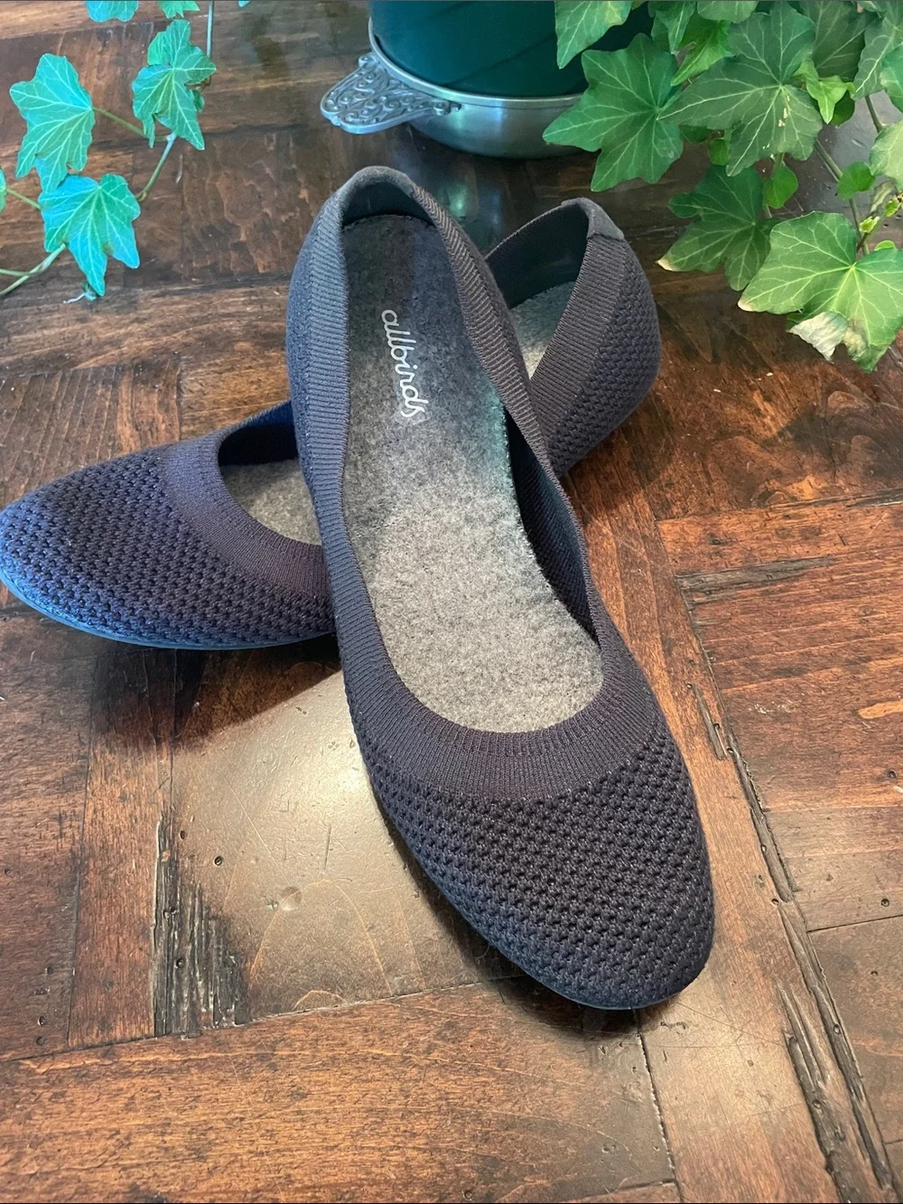 allbirds Women's Black Knit Ballet Flats